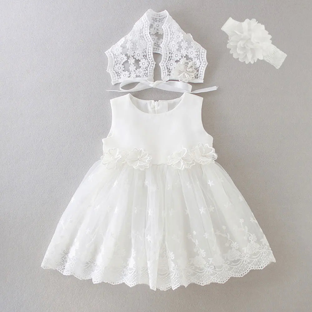 HETISO New Baby Girl Baptism Dresses Toddler Christening Gowns Children's Clothes Summer Birthday Wedding Dress for Newborn 3-24