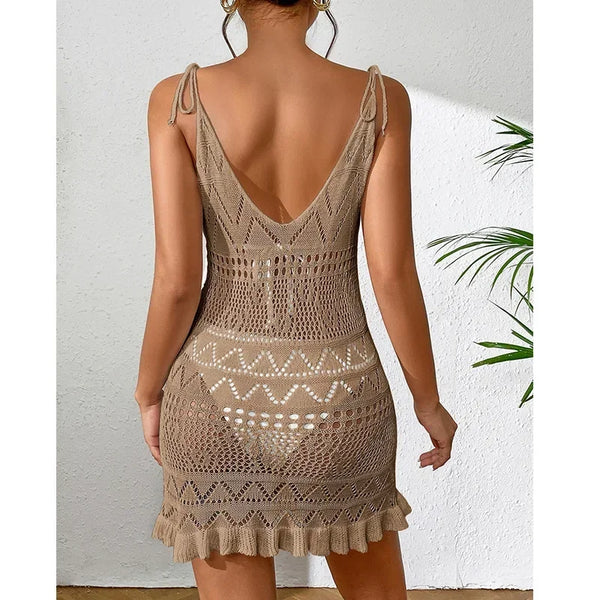 Sexy See-through Bathing Suit Swimsuit Woman 2024 Trend Beach Cover Up Pareos White Beach Dress Women Swimwear Cover Ups Mujer