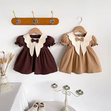 Korean Fashion Girl Princess Dress Spring Autumn 2025 New Puff Sleeve Butterfly Bow Cute Girls Dress Baby Jumpsuit Kids Clothes