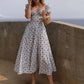 Summer Women Puff Sleeve Floral Printed Dress,Long Dresses,Woman Clothing,Dress Women,Women's Elegant Dresses,Sexy Costume Women