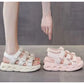 Girls Beach Shoes Hook&loop Non-slip Kids Sandals Soft Sole Open Toes 2025 Summer Girls Princess Shoes Breathable Korean Style