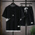 Men's casual sports suit, Korean style short-sleeved shirt + quarter pants, fashion high-end two-piece set, new summer 2025