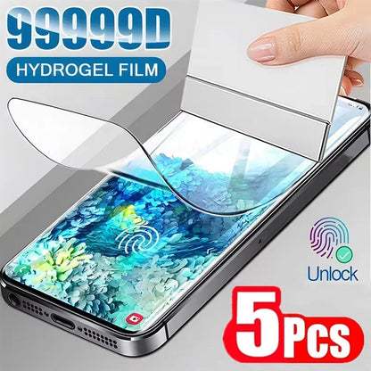 5 шт. гідрогелева плівка для Samsung Galaxy S21 S22 S20 S23 S24 Ultra S10 S9 S8 Plus FE Захисна плівка для екрану Samsung Note 20 10 9 Plus