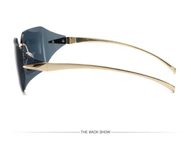Unisex hip-hop sunglasses, irregular personality, frameless sunglasses, fashionable and trendy metal glasses