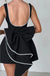 Elegant Pearl Bow Backless Sexy Mini Dress Women's Luxury Party Short Dresses White Black Pink Birthday Evening Wedding Summer