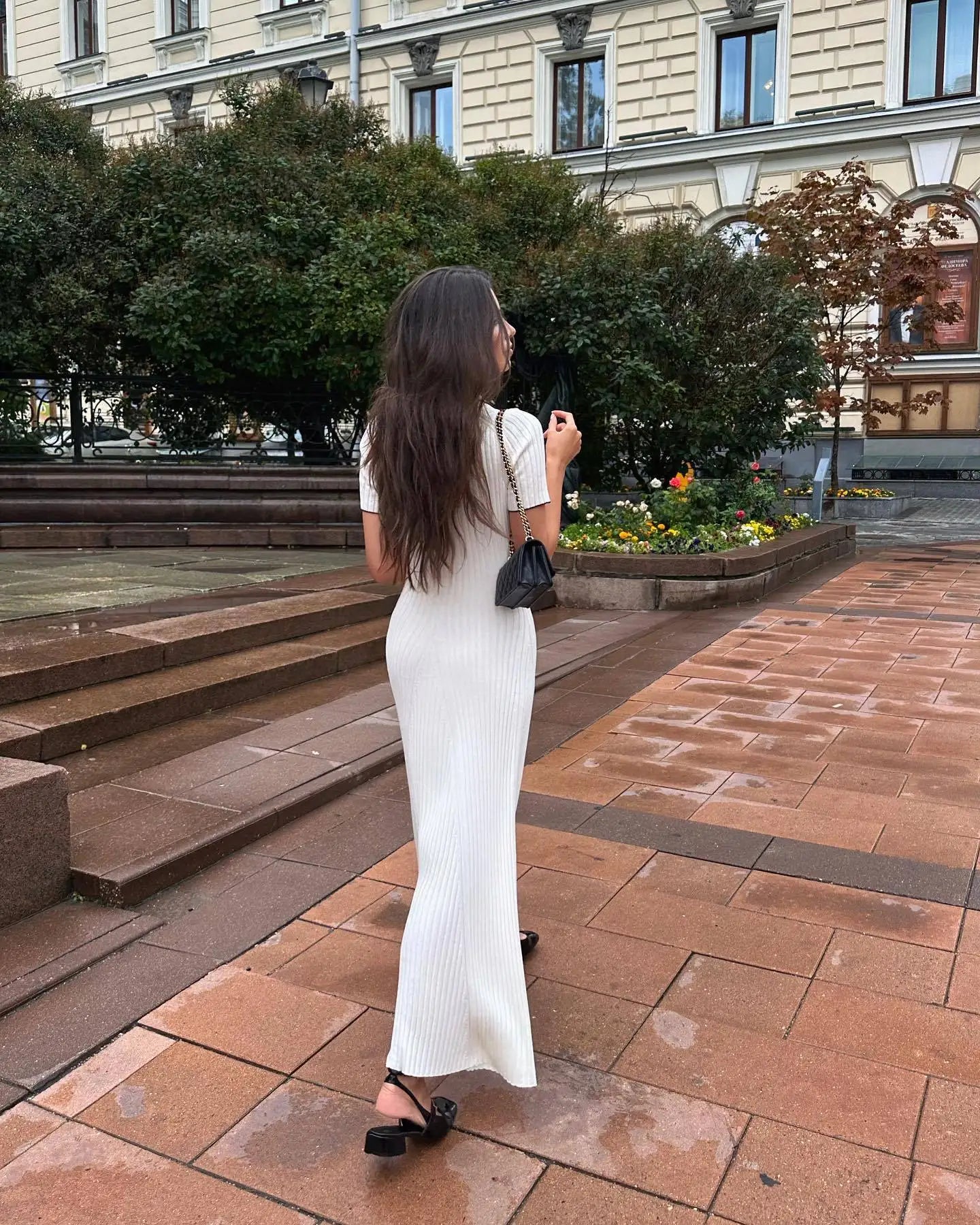 Elegant V Neck Denim Patchwork Knitted Long Dress Women Fashion Short Sleeved Buttons Bodycon Dresses Office Lady Pockets Robes
