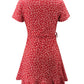 Summer Women’s Floal A-Line Dress Sweet Elegant Floral Ruffles V-neck Bandage Short Dress for Lady Chic Flowers Mini Dress