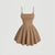 Mia Muse Women's A-Line Mini Short Dresses Square Neck Sleeveless Solid Red Elegant Party Summer Sexy Milkmaid Pleated Dresses