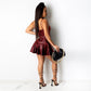 Sexy Spaghetti Strap Corset Lace-up PU Leather Dress Women Clothing Sleeveless Bandage Bodycon Dress Night Party Club Mini Dress
