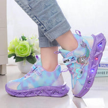 Led Lights Mesh Breathable Children's Sports Shoes New Cartoon Boys Dinosaur Sports Baby Girls Flats Casual Sports Running Shoes