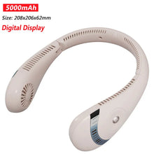 New Portable Neck Fan 5000mAh Foldable USB Rechargeable Bladeless Mute Wearable Neckband Fans Sports Air Cooling Fan