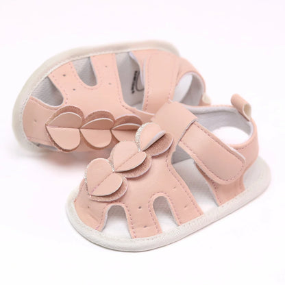 Casual Cute Love Sandals For Baby Girls, Breathable Non-slip Walking Shoes For Vacation Beach, Summer
