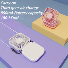 Mini Hanging Neck Fans Portable Folding USB Fans Mute Power Bank Portable Handheld Desktop Multi Function