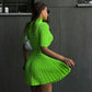 Cryptographic Fashion Elegant Knitted Dress Sets Sexy Pleated Matching Set Outfits for Women Winter Mini Skirts 2 Piece Sets