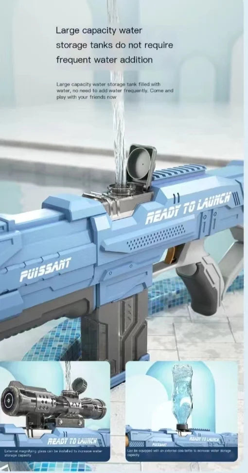 Electric water gun with fully automatic suction and continuous firing large capacity water sucking shooting water playing summer