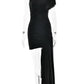JULISSA MO Irregular Round Neck Ruched Ribbon Women Dress Coffee Sleeveless High Waist Mini Dress Summer Slim Party Club Outfits