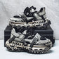 Increase 5~6CM Thick Sports Shoes Men's Tire Sole Running Shoes Fashion Casual Leather Casual All-match Outdoor Men's Shoes