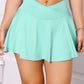 CHRLEISURE Womens Tennis Skirt with Pockets Crossover High Waisted Athletic Golf Skorts Running Workout Skirts 2 in 1