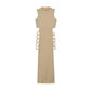 Criss Cross Cut Out Dress, Sexy Bodycon Mock Neck Sleeveless Dress, Women's Clothing