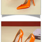 Temperament 12cm Super High Thin Heels Shoes Women Pumps Pointed Toe Colorful Patent Leather Stiletto Wedding Shoe Size 45