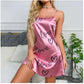 Women Sexy Sleeveless Nightdress Satin Chemise Lingerie Sleepwear Night Dress Cami Slip Dress Nightwear Nightgowns
