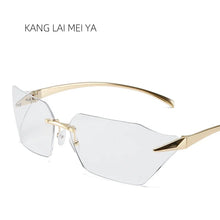Unisex hip-hop sunglasses, irregular personality, frameless sunglasses, fashionable and trendy metal glasses