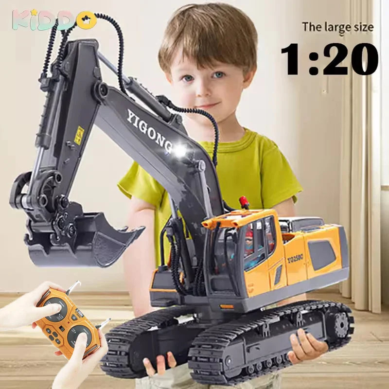 RC екскаватор 1:20 з дистанційним керуванням, 2.4G RC гусеничний інженерний автомобіль, радіокерований вантажівка, подарунки на День дітей та Різдво