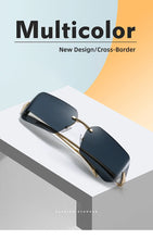 Unisex hip-hop sunglasses, irregular personality, frameless sunglasses, fashionable and trendy metal glasses