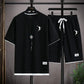 2025NewSummer New Mens Tracksuit Linen Fabric T-shirt and Shorts Two Piece Set Men Sports Suit Fashion Breathable Sets