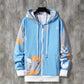 2 Pcs/Set Men Coat Pants Suit Hooded Letter Print Drawstring Loose Jogging Set Hip Hop Ankle-banded Men Sportwear Tracksuit