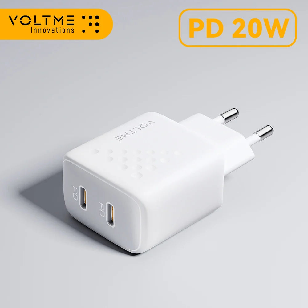 Зарядний пристрій VOLTME USB Type C 20W швидка зарядка Quick Charge для iPhone 13 12 Pro Max PD швидка зарядка для Xiaomi Samsung Huawei