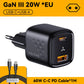 VOLTME USB C настінний зарядний блок 20W Power Delivery + QC3.0 USB A подвійний порт швидкої зарядки Type C для iPhone 15 14 13 12 Pro Max