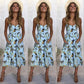 Summer New Women Sexy Sling Pocket Button Dot Beach Dress 2024 Female Bohemia Holiday Retro Fashion Solid Color Women's Clothing
