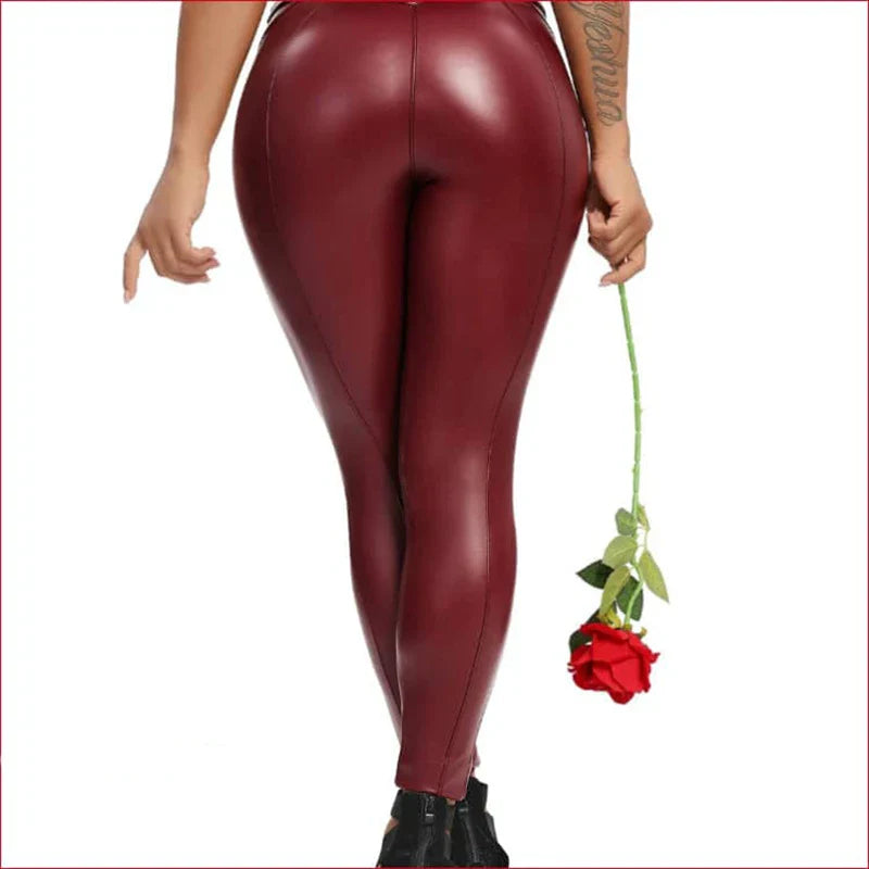 Women Sexy Zip High Waist Leather Leggings Patchwork PU Faux Leather Bodycon Pants Nightclub Slim Skinny Wetlook Trousers Custom