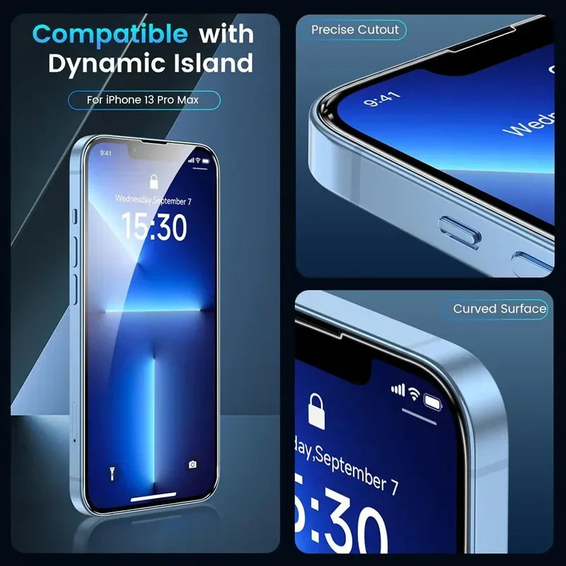 5 шт. загартованого скла для iPhone 15 13 11 12 14 Pro Max Mini захисне скло для екрану iPhone 16 7 8 Plus X XR XS MAX