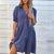 2024 Summer Solid Color Lapel Button Splicing Dresses Women Short Sleeve Dress Female Casual Commuter Cotton Linen Pleated Gown
