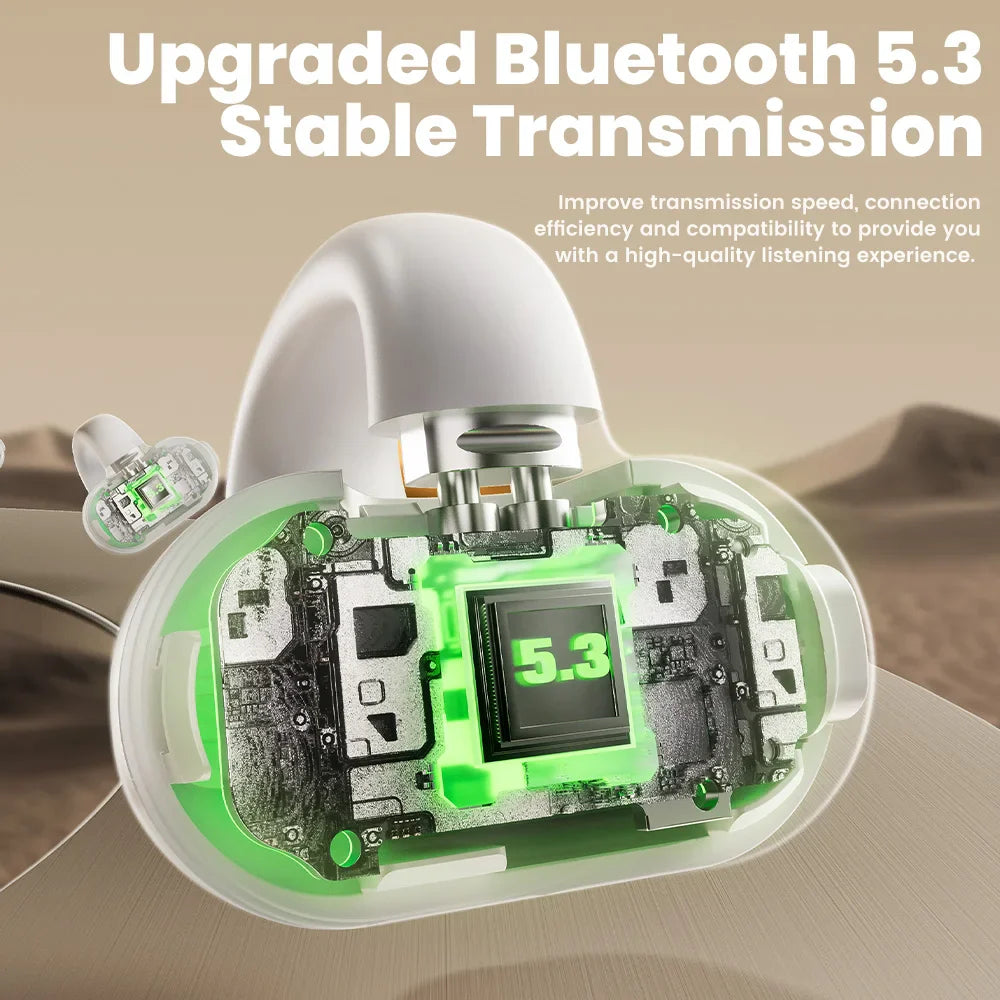 Навушники Toocki Clip-Ear Wireless Bluetooth 5.3, навушники з шумозаглушенням, сенсорним керуванням, подвійним мікрофоном, водонепроникність IPX5