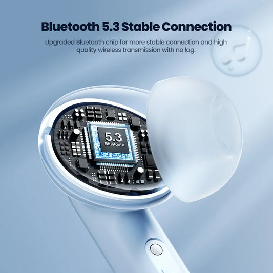 Toocki Bluetooth 5.3 навушники справжні бездротові з сенсорним керуванням TWS HiFi стерео спортивні навушники з тривалим режимом очікування 320mAH