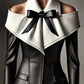 Fashion Women Faux Leather PU Blazer Jacket Turn Down Collar Slim High Waist Office Lady Patchwork Luxury Female Tailored Coat