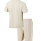 2025 summer men's new leisure fashion city wear rope round neck T trend Waffle short-sleeved shorts two-piece suit