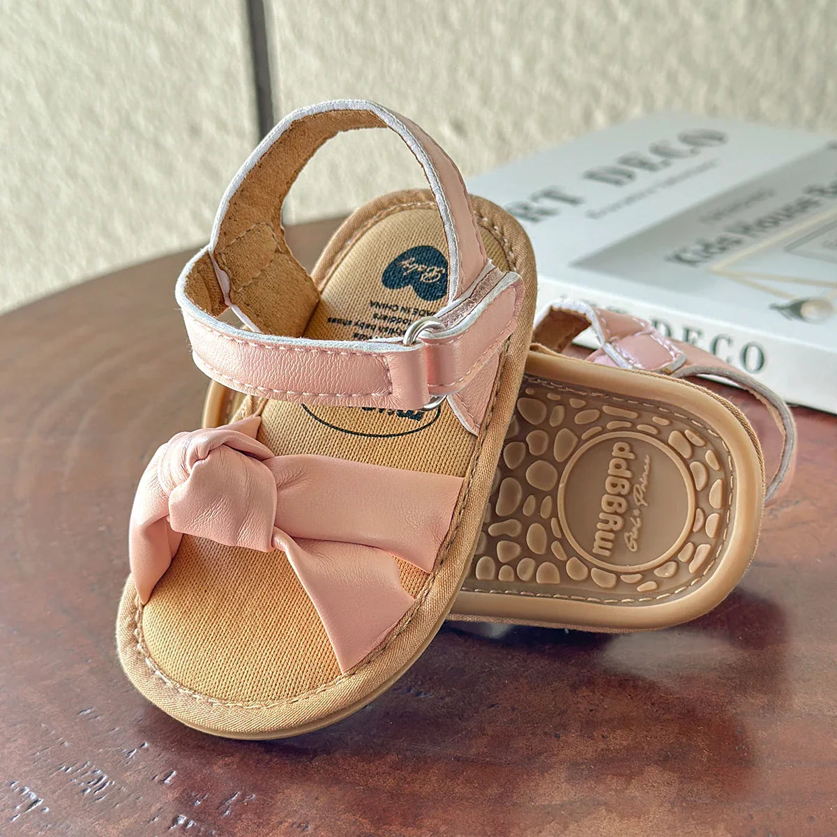 Infant Baby Girl Boy Sandals Comfort Premium Summer Outdoor Casual Beach Shoes with Flower Bowknot Anti Slip Rubber Sole Newborn