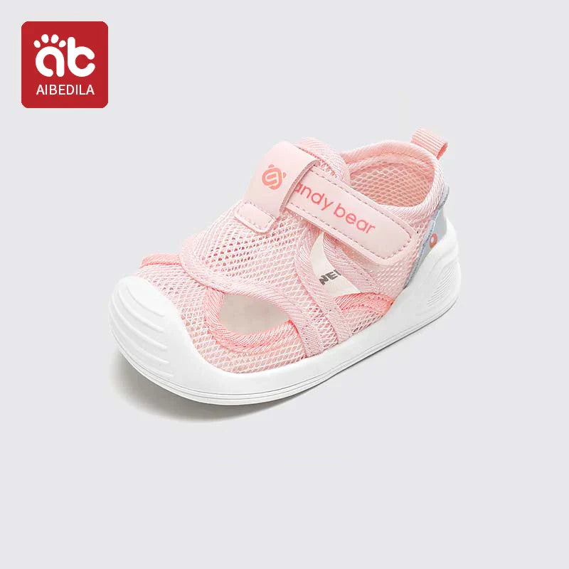 AIBEDILA Baby Boys Girls Summer Mesh Sandals Outdoor Sports Shoes Breathable Closed Toe Velcro Walking Shoes