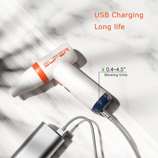 Бездротовий ручний вентилятор міні-фен для волосся USB зарядка портативний фен для побутової техніки пилу відкритий надувний