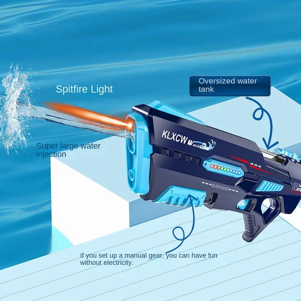 Summer Pool Toy Automatic Absorbing Water Gun Integrated Manual and Automatic Watergun Electric Water Gun with Lighting Toy Gun