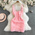 Hotsweet Straps Elegant Sleeveless Backless Lace Three-dimensional Floral Slim Short Dresses Evening High Street Autumn Clothing
