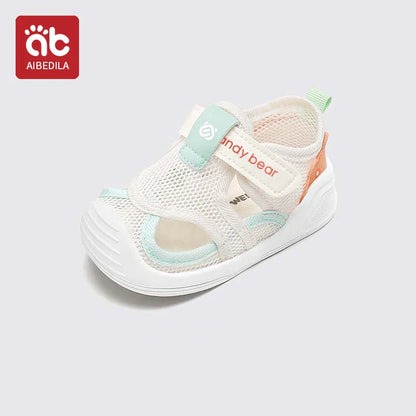 AIBEDILA Baby Boys Girls Summer Mesh Sandals Outdoor Sports Shoes Breathable Closed Toe Velcro Walking Shoes