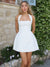Off Shoulder White Mini Dress Women's Sexy Backless Slim Party Dress Sleeveless Solid Color Bandeau Patchwork Mini Dress