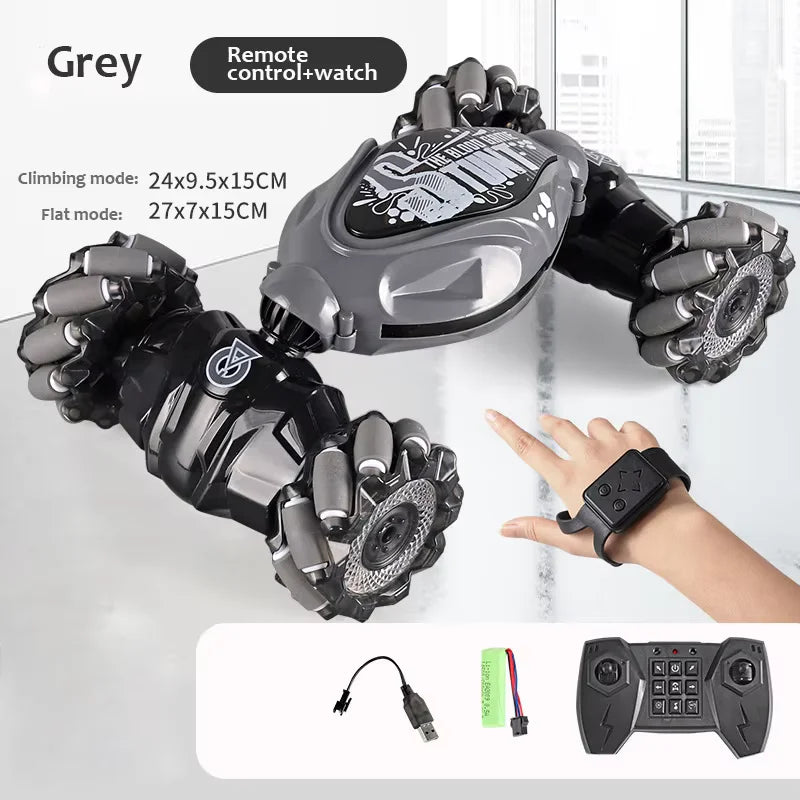 4WD RC дрифт-автомобіль з музикою, світлодіодним підсвічуванням, 2.4G радіокеруванням жестами, спреєм, трюковою машиною, що обертається на 360°, іграшка для підйому, подарунок
