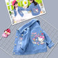 Модна джинсова куртка для дівчаток Fashion Baby з Hello Kitty та Kuromi, весняно-осінній дитячий верхній одяг, бавовняний одяг для дітей від 2 до 7 років