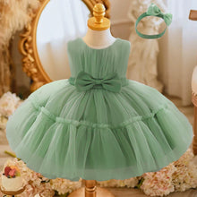 Baby Pleated Girl Princess Dress Outfit Infant White 1st Birthday Baptism Dress Toddler Bow Party Wedding Prom Gown Baby Clothes